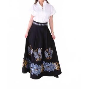 NEW EMILY MCCARTHY milly maxi skirt in blue bonnet